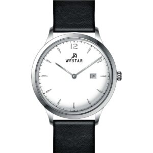 Westar Profile Leather Strap White Dial Quartz 50217STN101 Men's Watch