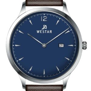 Westar Profile Leather Strap Blue Dial Quartz 50217STN124 Men's Watch