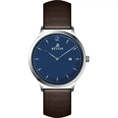 Westar Profile Leather Strap Blue Dial Quartz 50217STN124 Men's Watch