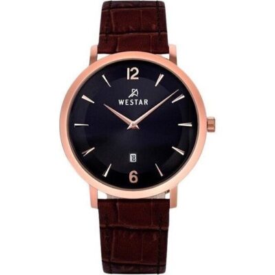 Westar Profile Leather Strap Black Dial Quartz 50219PPN623 Men's Watch