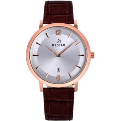 Westar Profile Leather Strap Silver Dial Quartz 50219PPN627 Men's Watch