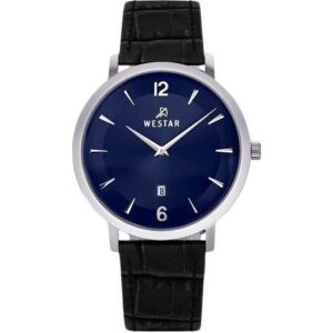 Westar Profile Leather Strap Blue Dial Quartz 50219STN104 Men's Watch
