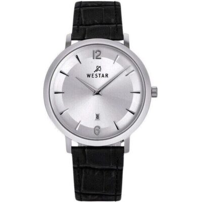 Westar Profile Leather Strap Silver Dial Quartz 50219STN107 Men's Watch