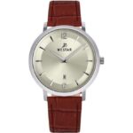 Westar Profile Leather Strap Light Champagne Dial Quartz 50219STN122 Men's Watch