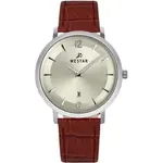 Westar Profile Leather Strap Light Champagne Dial Quartz 50219STN122 Men's Watch