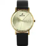 Westar Profile Black Leather Strap Light Champagne Dial Quartz 50221GPN102 Men's Watch