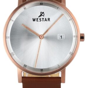 Westar Profile Brown Leather Strap Silver Dial Quartz 50221PPN627 Men's Watch