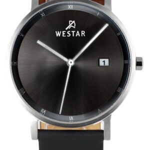 Westar Profile Leather Strap Black Dial Quartz 50221STN103 Men's Watch