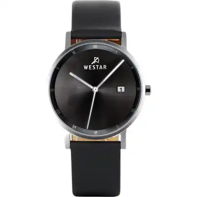 Westar Profile Leather Strap Black Dial Quartz 50221STN103 Men's Watch