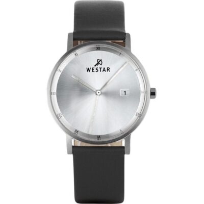 Westar Profile Leather Strap Silver Dial Quartz 50221STN107 Men's Watch