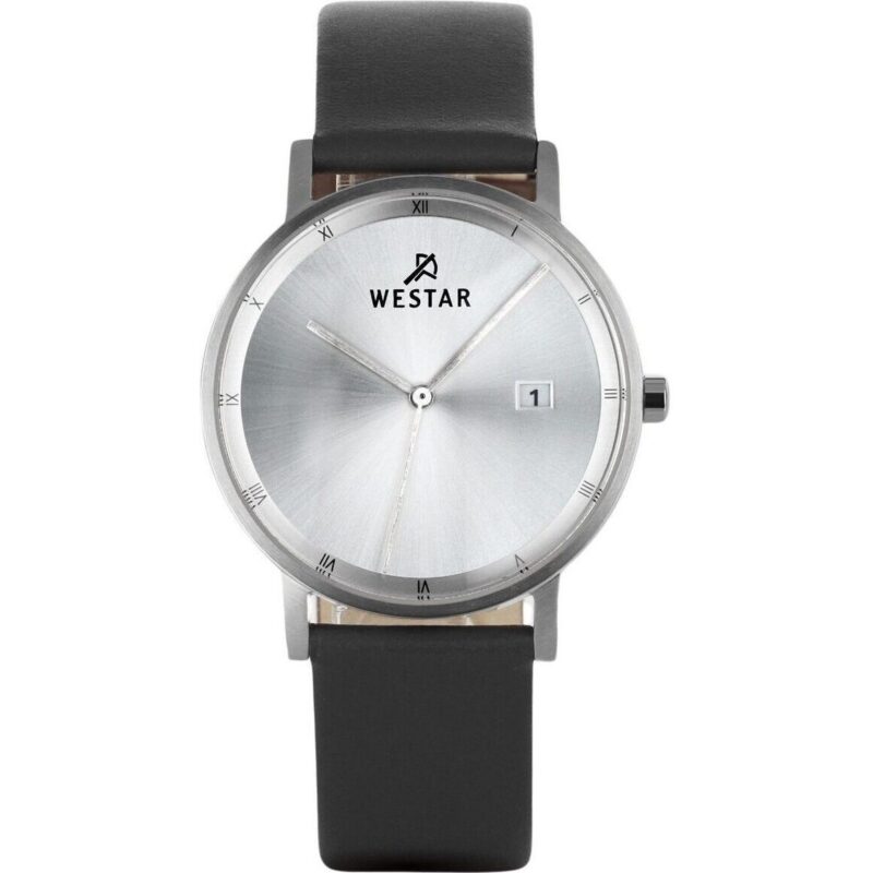 Westar Profile Leather Strap Silver Dial Quartz 50221STN107 Men's Watch