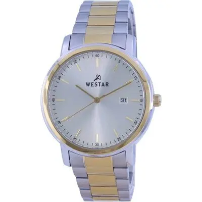 Westar Silver Dial Two Tone Stainless Steel Quartz 50243 CBN 102 Men's Watch