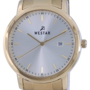 Westar Silver Dial Gold Tone Stainless Steel Quartz 50243 GPN 102 Men's Watch
