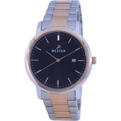 Westar Black Dial Two Tone Stainless Steel Quartz 50243 SPN 603 Men's Watch