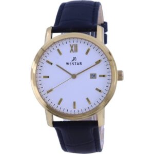 Westar White Dial Gold Tone Stainless Steel Quartz 50244 GPN 101 Men's Watch