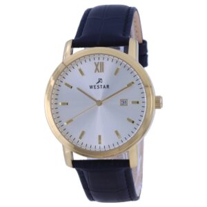 Westar Silver Dial Leather Strap Quartz 50244 GPN 102 Men's Watch
