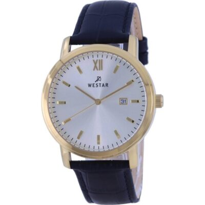 Westar Silver Dial Leather Strap Quartz 50244 GPN 102 Men's Watch