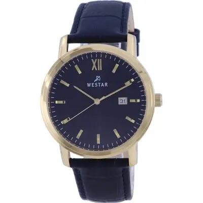 Westar Black Dial Gold Tone Stainless Steel Quartz 50244 GPN 103 Men's Watch