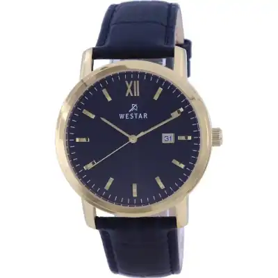 Westar Black Dial Gold Tone Stainless Steel Quartz 50244 GPN 103 Men's Watch