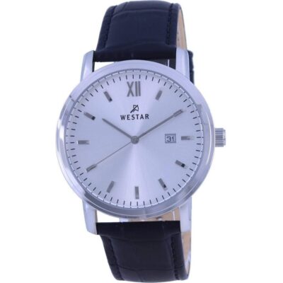 Westar White Dial Leather Strap Quartz 50244 STN 107 Men's Watch
