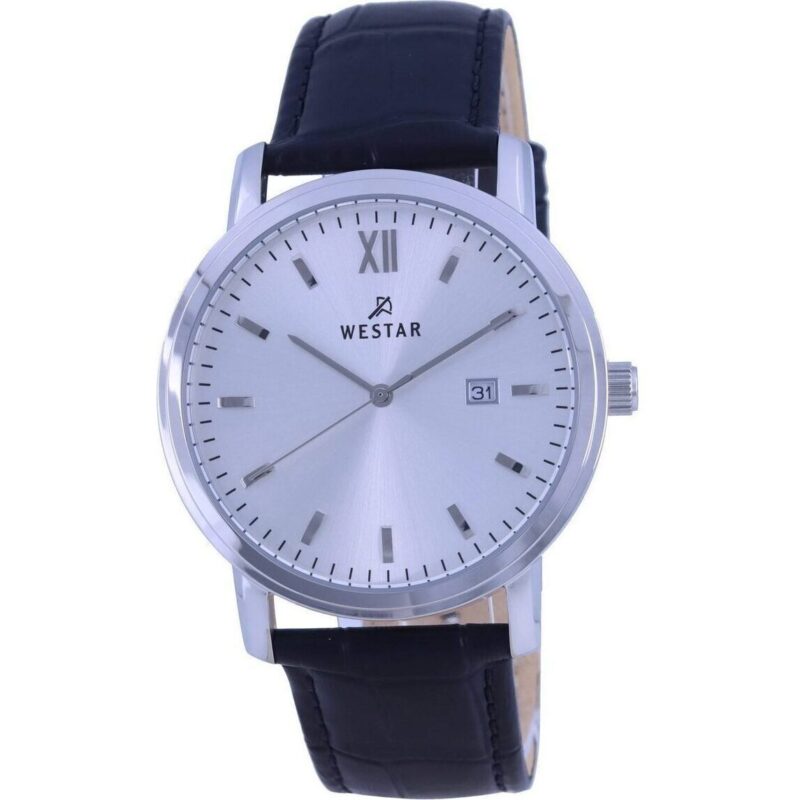 Westar White Dial Leather Strap Quartz 50244 STN 107 Men's Watch