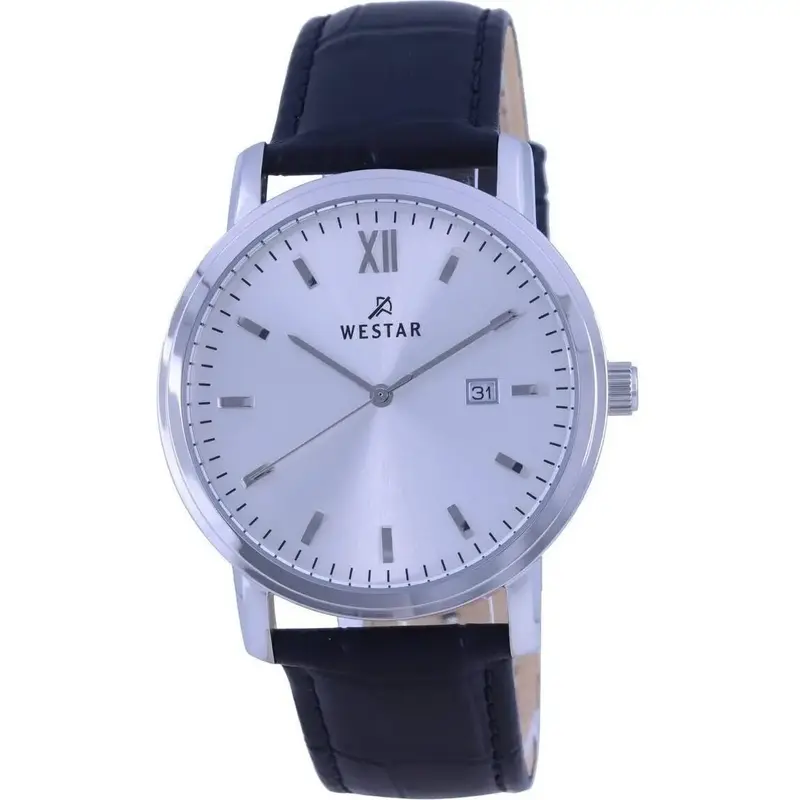 Westar White Dial Leather Strap Quartz 50244 STN 107 Men's Watch