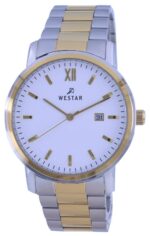 Westar White Dial Two Tone Stainless Steel Quartz 50245 CBN 101 Men's Watch
