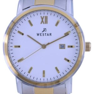 Westar White Dial Two Tone Stainless Steel Quartz 50245 CBN 101 Men's Watch