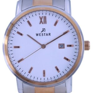 Westar White Dial Two Tone Stainless Steel Quartz 50245 SPN 601 Men's Watch