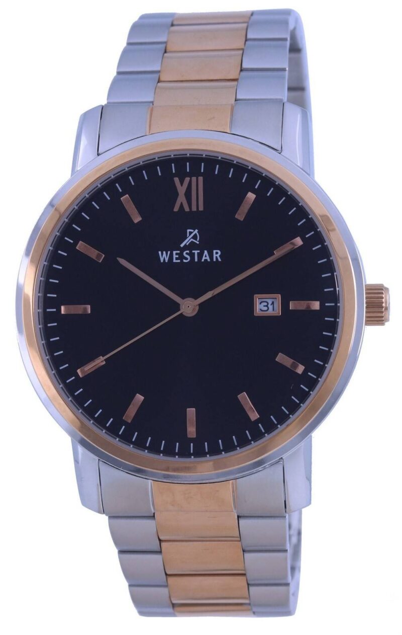 Westar Black Dial Two Tone Stainless Steel Quartz 50245 SPN 603 Men's Watch Westar Black Dial Two Tone Stainless Steel Quartz 50245 SPN 603 Men's Watch