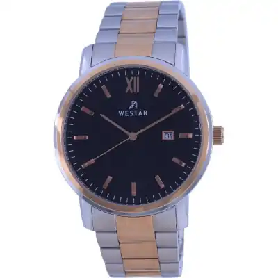 Westar Black Dial Two Tone Stainless Steel Quartz 50245 SPN 603 Men's Watch