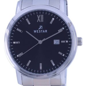 Westar Black Dial Stainless Steel Quartz 50245 STN 103 Men's Watch