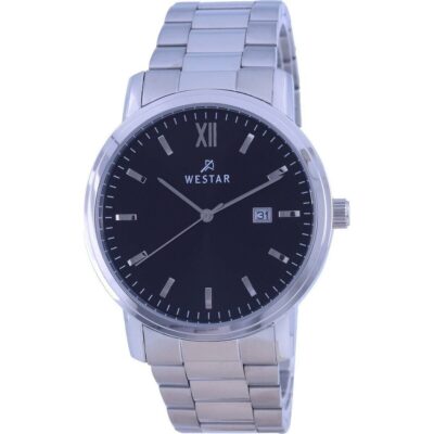 Westar Black Dial Stainless Steel Quartz 50245 STN 103 Men's Watch