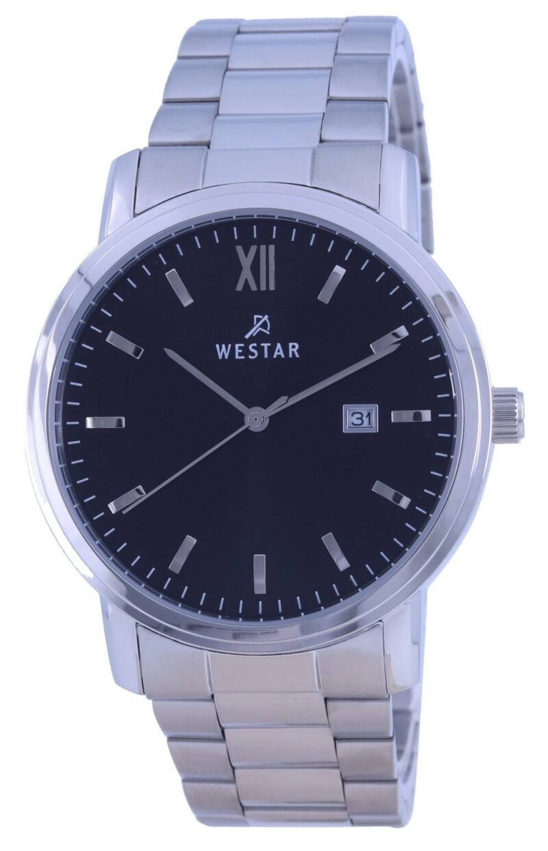Westar Black Dial Stainless Steel Quartz 50245 STN 103 Men's Watch Westar Black Dial Stainless Steel Quartz 50245 STN 103 Men's Watch