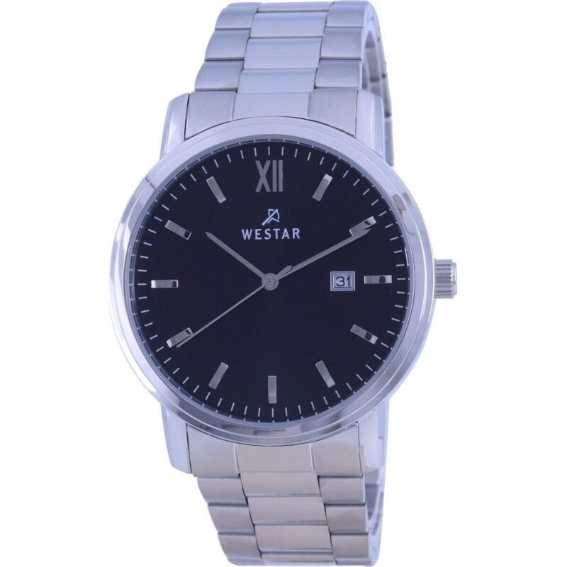 Westar Black Dial Stainless Steel Quartz 50245 STN 103 Men's Watch