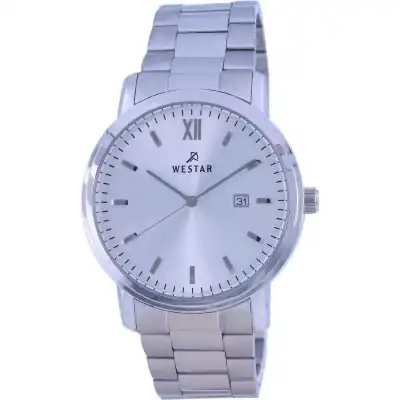 Westar White Dial Stainless Steel Quartz 50245 STN 107 Men's Watch