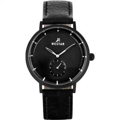Westar Profile Leather Strap Black Dial Quartz 50246BBN103 Men's Watch