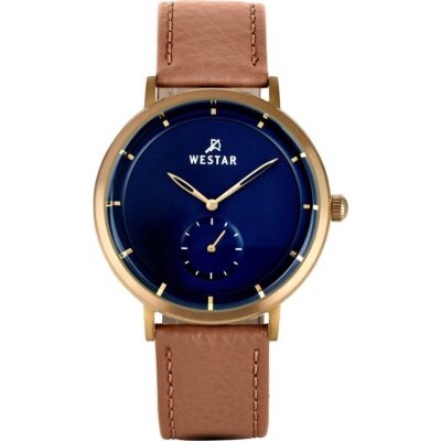 Westar Profile Leather Strap Blue Dial Quartz 50246BZZ184  Men's Watch
