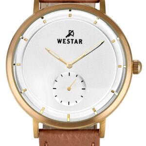 Westar Profile Leather Strap Silver Dial Quartz 50246BZZ187 Men's Watch