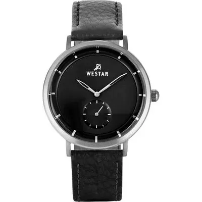 Westar Profile Leather Strap Black Dial Quartz 50246STN103 Men's Watch