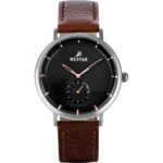 Westar Profile Leather Strap Black Dial Quartz 50246STN623 Men's Watch