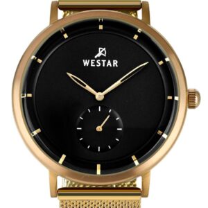Westar Profile Gold Tone Stainless Steel Black Dial Quartz 50247BZZ103 Men's Watch