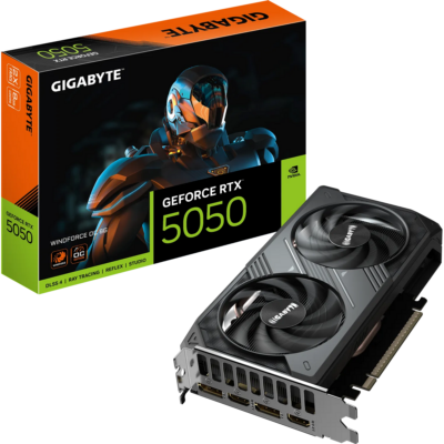 GIGABYTE nVidia GeForce RTX 5050 Windfore OC - 8GB GDDR6; 128-Bit Memory Bus; 2x HDMI; 2x DisplayPort.