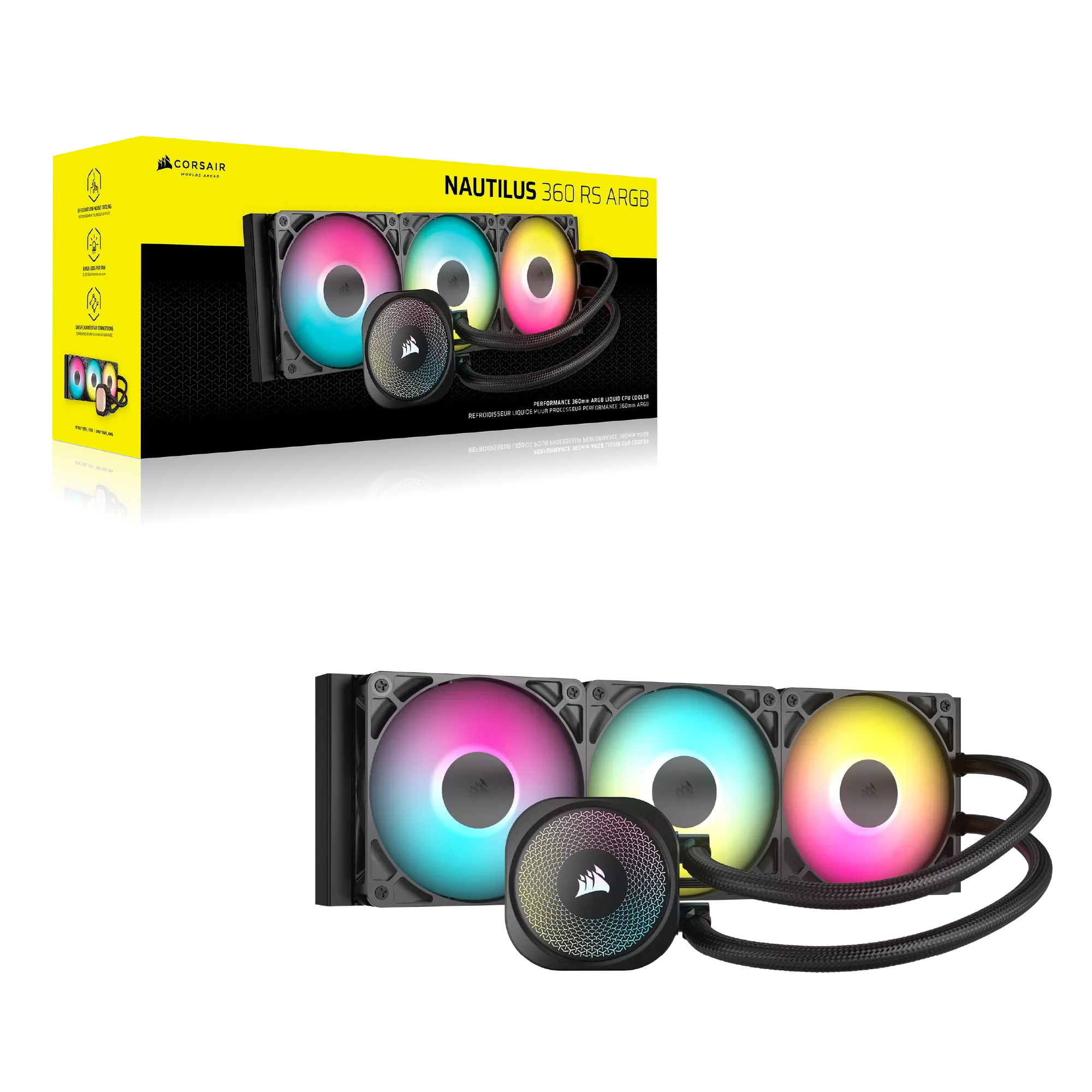 Corsair NAUTILUS 360 ARGB; 360mm Radiator; Liquid CPU Cooler; Intel® LGA 1851/1700; AMD® AM5/AM4 10 Corsair NAUTILUS 360 ARGB; 360mm Radiator; Liquid CPU Cooler; Intel® LGA 1851/1700; AMD® AM5/AM4 - Image 10