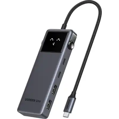 UGreen 6-in-1 Type-C Hub with 4K HDMI, 100W PD and 10Gbps USB Ports – Grey