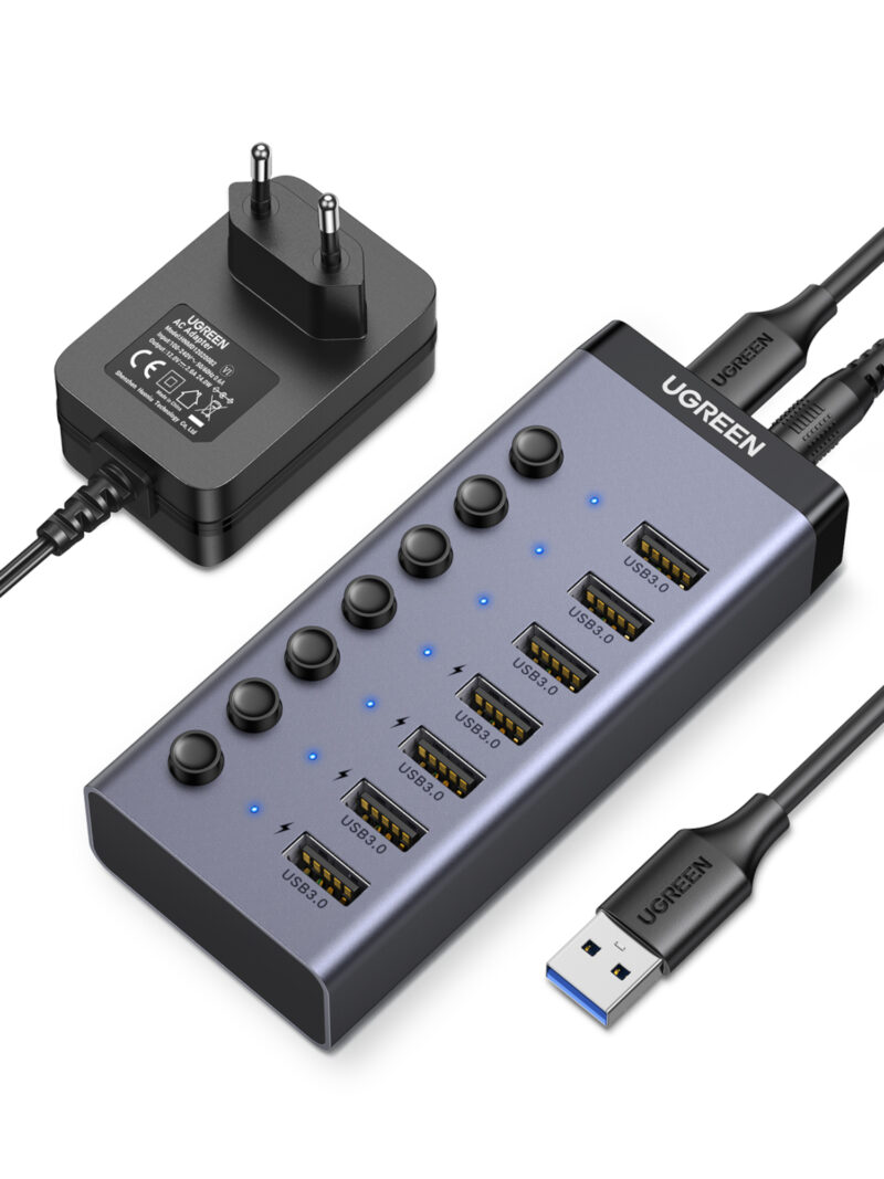 UGreen 7 in 1 USB 3.0 Hub-Grey