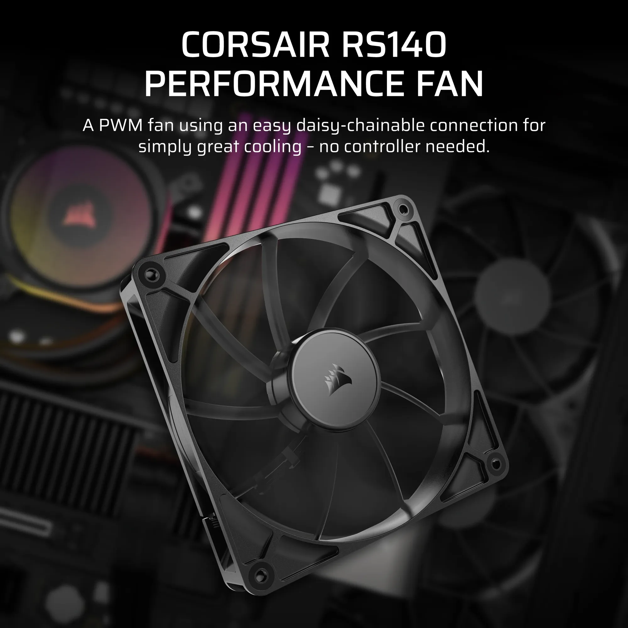 Corsair RS140 140mm PWM Fan 3 Corsair RS140 140mm PWM Fan - Image 3