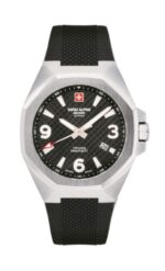 Swiss Alpine Military Typhoon Polyurethene Strap Black Dial Quartz 7005.1837 100M Men's Watch