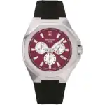 Swiss Alpine Military Typhoon Chrono Polyurethene Strap Burgundy Dial Quartz 7005.9836 100M Men's Watch