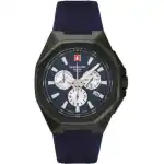 Swiss Alpine Military Typhoon Chrono Polyurethene Strap Blue Dial Quartz 7005.9875 100M Men's Watch